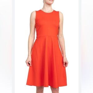 Tahari Crew Neck Sleeveless Fit and Flare Solid Scuba Dress Size 10